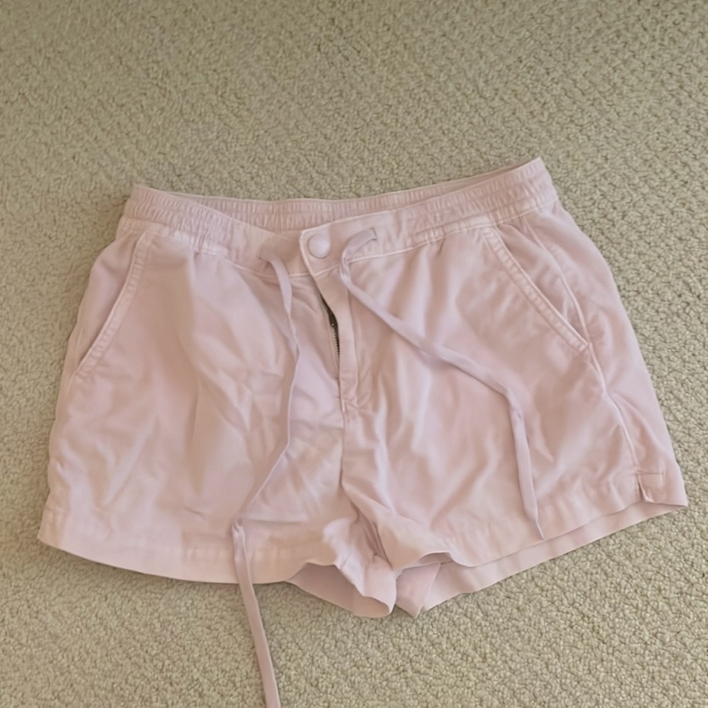 light pink denim shorts